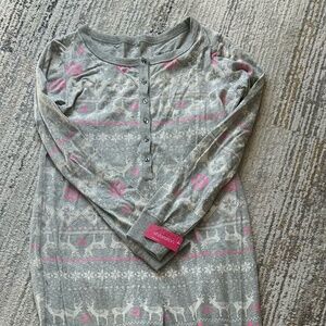 NWT - Xhilaration One Piece Gray and Pink Christmas Pajamas - Size Medium